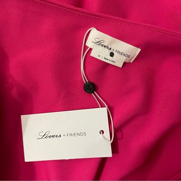 Lovers + Friends Revolve Hot Pink Milo One Shoulder Mini Dress Size XL NEW - Picture 6 of 6